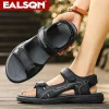 sandales noires classiques pour hommes, chaussures de pataugeoire de plage respirantes et résistantes à l'usure, sandales de marche décontractées pour l'extérieur, été