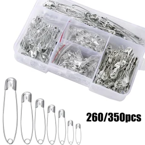 Épingle de sûreté 260 pièces, différentes tailles pour répondre à une variété de besoins, épingle de sûreté argentée, épingle de sûreté pour vêtements tranchants, kit de couture
