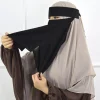 Niqab en mousseline de soie de qualité supérieure pour manger des femmes musulmanes couverture du visage voile Hijab Kopftuch écharpe islamique Hijabs musulmans Femme foulard Niqab en mousseline de soie de qualité supérieure pour manger des femmes musulmanes couverture du visage voile Hijab Kopftuch écharpe islamique Hijabs musulmans Femme foulard
