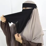 Niqab en mousseline de soie de qualité supérieure pour manger des femmes musulmanes couverture du visage voile Hijab Kopftuch écharpe islamique Hijabs musulmans Femme foulard