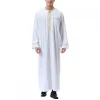 Vêtements musulmans traditionnels pour hommes, chemise musulmane, robe d&rsquo;aviation, royauté islamique, robe de Dubaï, col rond, manches longues, rétro, adt Abaya