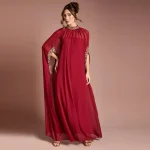 Customized Saudi Arabia Evening Gowns Two Pieces Prom Dresses Chiffon High Neck Middle East Beads Formal Occasion Party Dresses