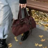 sacs à main en daim souple pour femmes, design avec boucle de ceinture d'hiver, sacs à poignée supérieure, sac à bandoulière de grande capacité, sacs à main de styliste