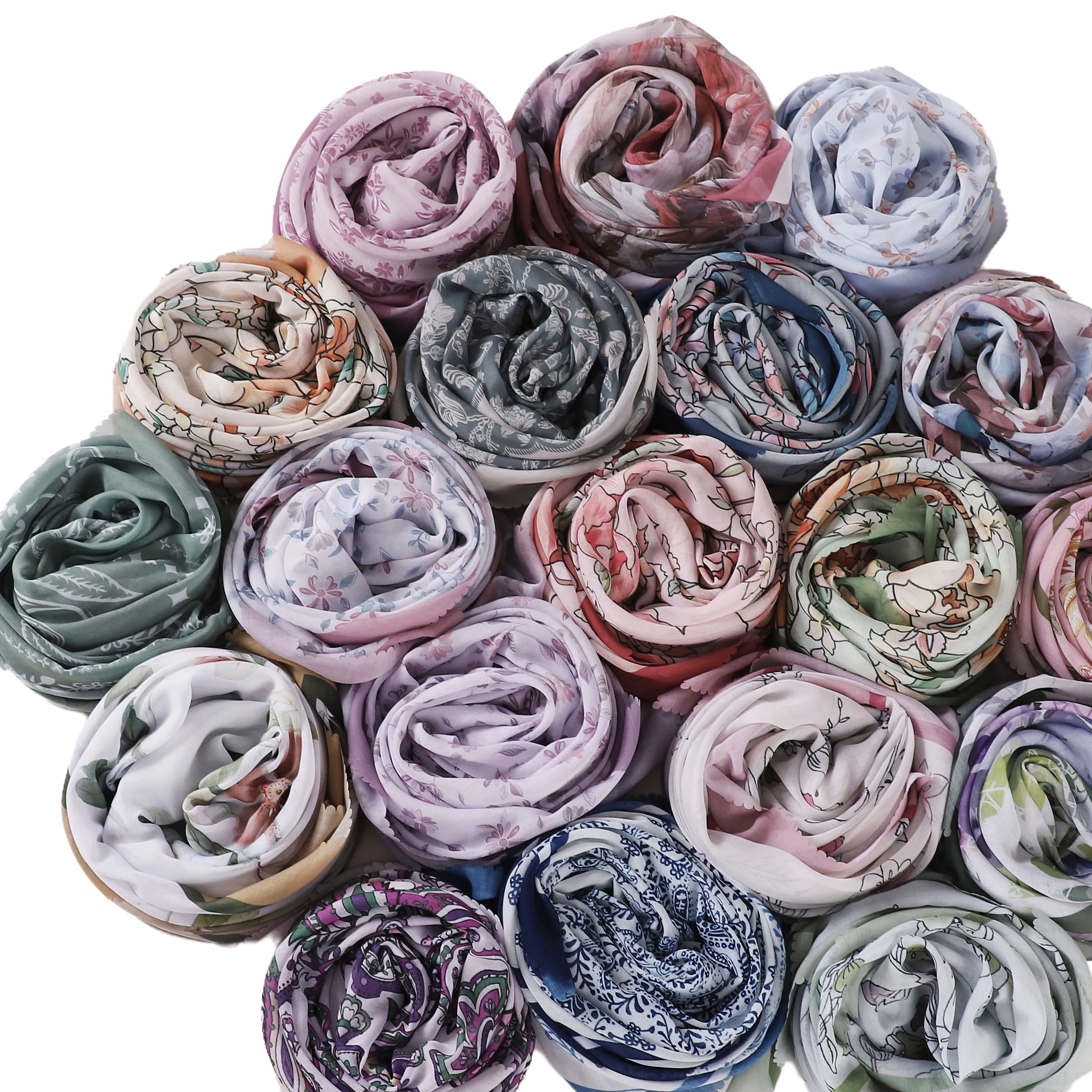Écharpe en coton de qualité supérieure pour femme, hijab imprimé carré, turban musulman, design floral, doux, Tyys Bawal, tudung malaisien