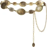 Ceinture à chaîne en métal pour femmes, Cowgirl, pays occidental, ceinture Concho réglable pour pulls, robes, Jeans