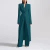 blazer beige à revers patricia pour femme, manteau long, costumes formels de mariage, veste et pantalon de bureau, 2 pièces