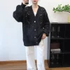 cardigan mi long pour femme, manteaux tricotés, col en v, paillettes, pulls y2k, streetwear élégant, épissure ouverte, automne hiver