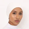 hijab musulman en coton pour femme, bonnet élastique, sous écharpe en jersey, bonnet fermé, chapeau monochrome, turban musulman, capuche pour femme, document haut de gamme