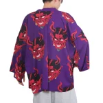 Costume de samouraï Haori Obi pour hommes, vêtements japonais, cardigan de plage, streetwear japonais, veste de renard