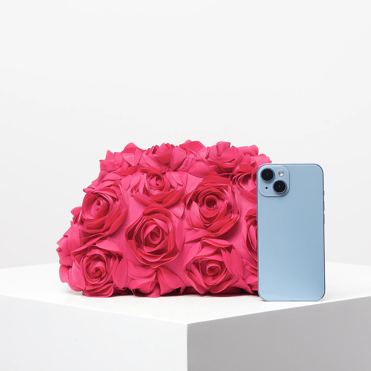 pochette rose élégante, sac de dîner pour fête de mariage, sac à clip pour femmes, cadeau parfait pour les femmes (motif aléatoire)