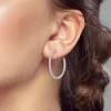 boucles d'oreilles rondes en argent sterling 925 pour femmes et filles, bijoux fins, mode luxe, anniversaire