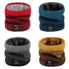 Écharpe d'hiver pour hommes, anneau polaire, bandana tricoté, chaud, solide, chauffe cou, cachemire épais, mouchoir chaud, masque de ski