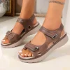 summer new women's sport sandals thick sole shoes platform lightweight plus size casual comfortable fish mouth sandals