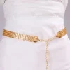 Chaîne de taille en métal doré pour femmes, Punk, ceinture de luxe, Design creux, pour robe, jupe, sangle décorative