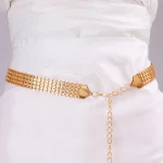 Chaîne de taille en métal doré pour femmes, Punk, ceinture de luxe, Design creux, pour robe, jupe, sangle décorative