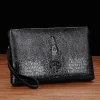 marque de luxe hommes pochette mode long portefeuille hommes en cuir double fermeture éclair sac à main d'affaires noir marron décontracté mâle pratique sac d'argent