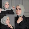 jersy musulman hijab écharpe blanc abaya hijabs pour femme jersey abayas femmes robe islamique tête enveloppement turbans instantané froissé turban