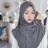 foulard hijab musulman de grande taille et de haute qualité pour adulte, turban avec partie du menton, chapeau islamique, armia à enfiler, h124
