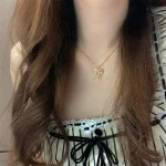 Collier pendentif nœud en or avec pierre Micro-pave étincelante, chaîne en cuivre plaqué 18 carats, accessoire de bijoux