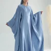 abaya robe de luxe en crêpe douce pour femme, tenue Éducative en satin, style musulman, kaftan, islam, eid batoo, dubaï, 2024