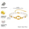 bracelet élégant de perles d'imitation pour femmes, bracelets de chaîne de perles en acier inoxydable plaqué or 18 carats, cadeau de bijoux de charme de mode