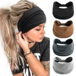 Grands bandeaux pour femmes, élégants, style Boho, Turban de Sport, Yoga, en coton, Bandana antidérapant, accessoires pour cheveux