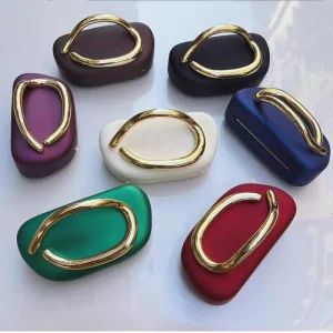 Marque Z pochette poignée en métal Design luxe soirée rouge à lèvres sac boîte ronde chaîne sac élégant femme épaule sacs de messager