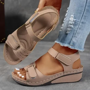Femmes sandales été nouveau bout ouvert mode sandales 2025 nouveau doux Sexy boucle compensée chaussures orthopédiques femme Sandalias De Mujer Femmes sandales été nouveau bout ouvert mode sandales 2025 nouveau doux Sexy boucle compensée chaussures orthopédiques femme Sandalias De Mujer