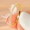 bague en argent sterling 925 pour femmes, 1.4mm, mode simple, zircon complet, empilable, uni, fête quotidienne, bijoux fins personnalisés