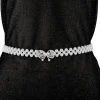 ceinture élastique perlée blanche pour femmes, ceintures en cristal biscuits, ceinture sexy pour robe de demoiselle d'honneur, taille de fille, patients de mariage, jol
