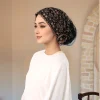 chapeaux intra auriculaires musulmans en dentelle pour femmes, broderie florale, turban en fil respirant, bandeau de luxe premium, bandana