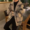 Vêtements pour hommes Cardigan veste col en V manteau tricot pull mâle Plaid élégant décontracté à manches longues 100% coréen 2025 automne classique A