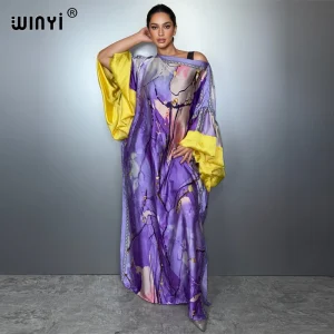 WINYI boho nouveau manches bouffantes (ed) robe de soirée abaya dubaï luxe femme ample imprimé caftan femme musulmane vêtements robe de plage WINYI boho nouveau manches bouffantes (ed) robe de soirée abaya dubaï luxe femme ample imprimé caftan femme musulmane vêtements robe de plage