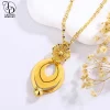 as00048 collier en forme d'olive plaqué or 24 carats pour dames, bijoux de dubaï, boucles d'oreilles géométriques, boule ronde, moyen orient, élégant, fleur, à la mode, ensemble de mariage 2 pièces