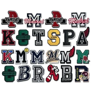 Lettres AB Patch de broderie pour vêtements sacs bricolage décoration coudre sur fer sur patchs Appliques pour vêtements autocollants sac à dos Scp