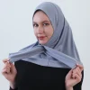 bonnet écharpe de mode musulmane hik simple de couleur unie avec sangle croisée avant, couvre chef intégré, respirant et anti sable