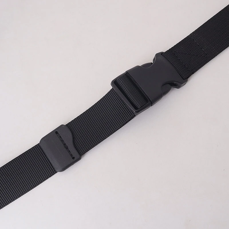 ceinture tressée en nylon pour hommes et femmes, 125cm, 2.5 larges, réglable, taille de voyage en plein air, avec boucle en plastique, pour pantalons d'extérieur