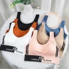 Soutien-gorge Push-Up confortable et sans couture pour femme, brassière de sport, de course à pied, de yoga, de fitness, haut court