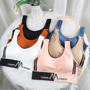 Soutien-gorge Push-Up confortable et sans couture pour femme, brassière de sport, de course à pied, de yoga, de fitness, haut court