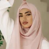 Écharpe en mousseline de soie assortie pour femme, sous écharpe, châles, écharpe de tête, enveloppements de sauna, hijab, ensemble de 2 pièces