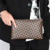 pochette en cuir pu souple pour hommes, design de luxe, porte cartes d'affaires durable, étui de mode décontracté, sac à main pour homme, pochette de jour