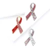 broches de ruban de sensibilisation en strass pour femmes, épingle à revers, robe, bijoux de fête, accessoires cadeaux