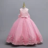 brillant enfant en bas âge petites grandes filles brodé perlé nœud papillon mariage fleur fille fête d'anniversaire concours formel robe de vacances de pâques