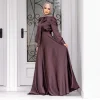 robe abaya en satin à manches sulfpour femme musulmane, vêtement Éducatif, à la mode européenne