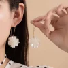boucles d'oreilles boule de pétale de perle pour femmes, tendance, longues boucles d'oreilles boule de fleur, boucle d'oreille géométrique, bijoux cadeaux de fête et de vacances