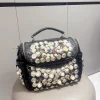 sac à main fait main pour femme, sacs à main et sac à main de luxe pour femme, sac à bandoulière messenger, seau noir décontracté, nouveau designer