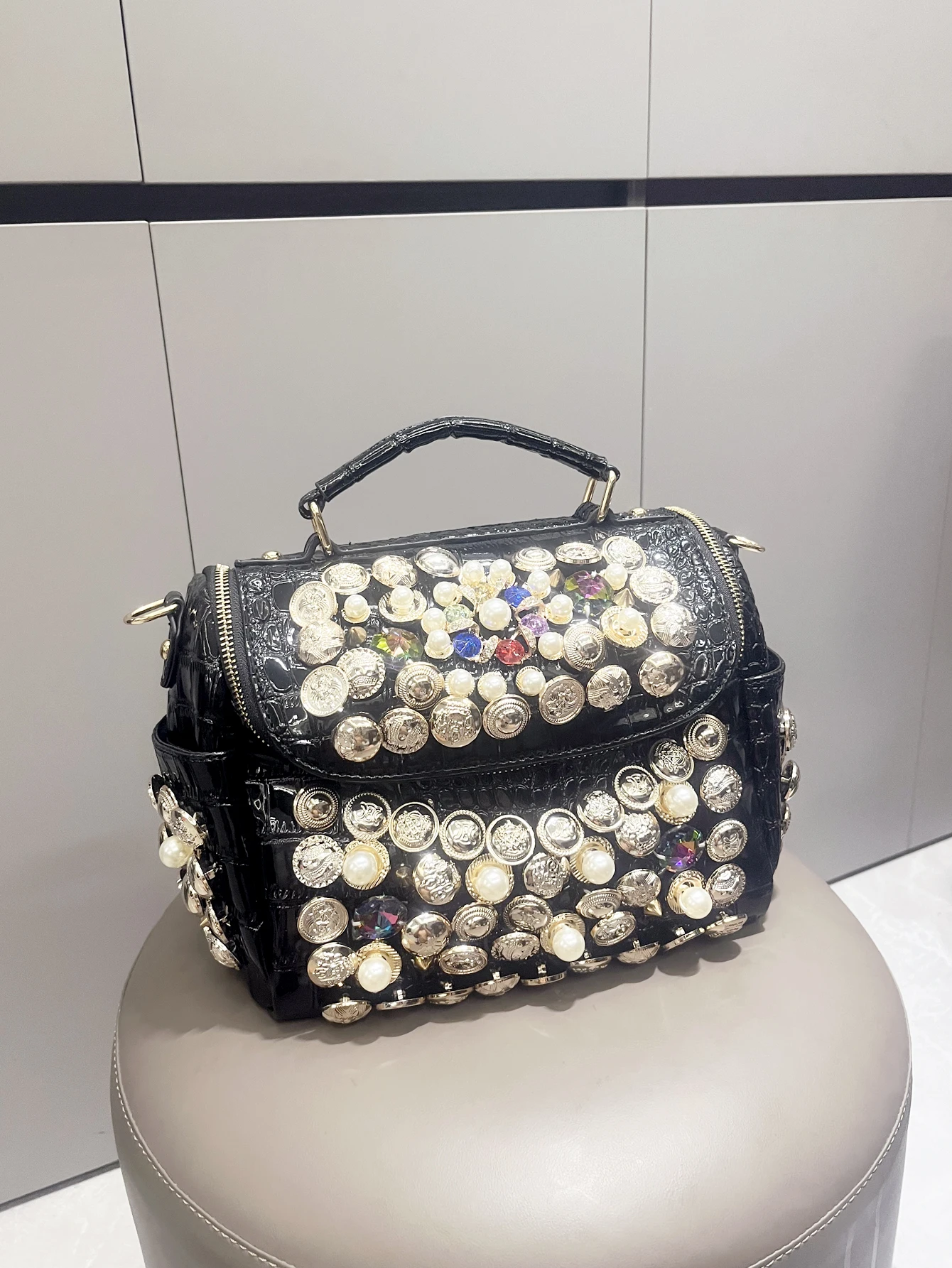 sac à main fait main pour femme, sacs à main et sac à main de luxe pour femme, sac à bandoulière messenger, seau noir décontracté, nouveau designer