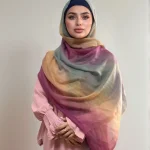 Châle en coton Hijab Modal musulman de grande taille pour femmes, écharpe aquarelle dégradée, foulard de protection solaire, Turban islamique, bandeau Ramadan