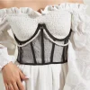 ceinture ultra large vintage en perles pour femme, tissage de gril, taille haute, accessoires pour robes