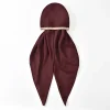 foulard musulman pour femmes, hijab tendance, couverture complète, tissu premium respirant, couleur à la mode, texture douce, facile à assortir
